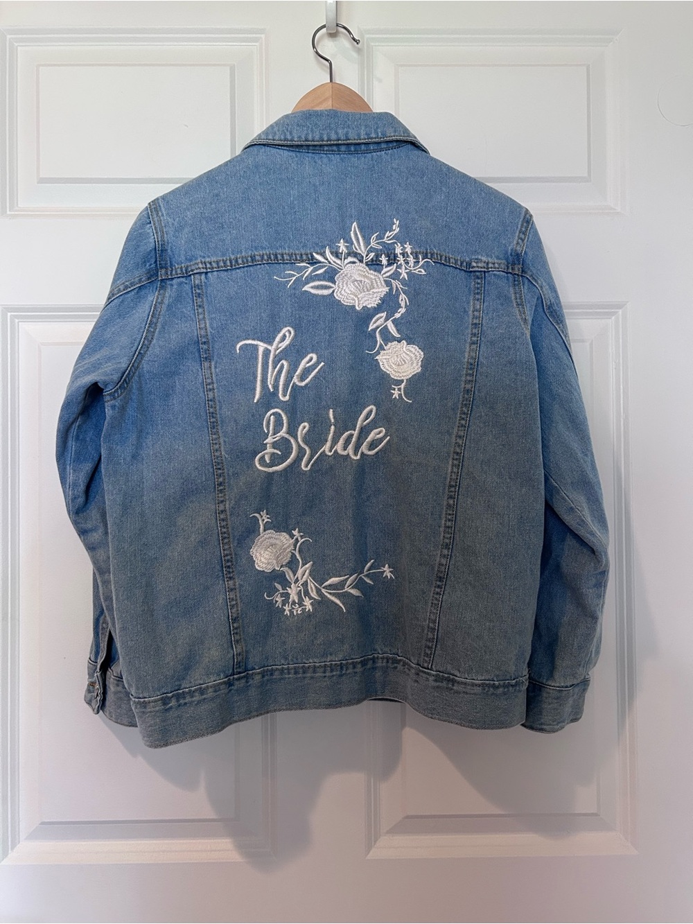 Denim 'The Bride' Embroidered Jacket - Light Blue